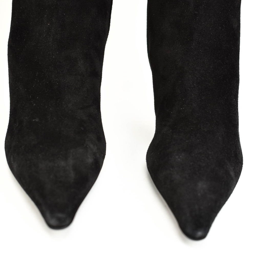 PRADA: Black, Leather & Logo, Tall Boots - Picture 3 of 8